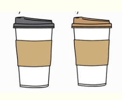 A photo of two coffee cups